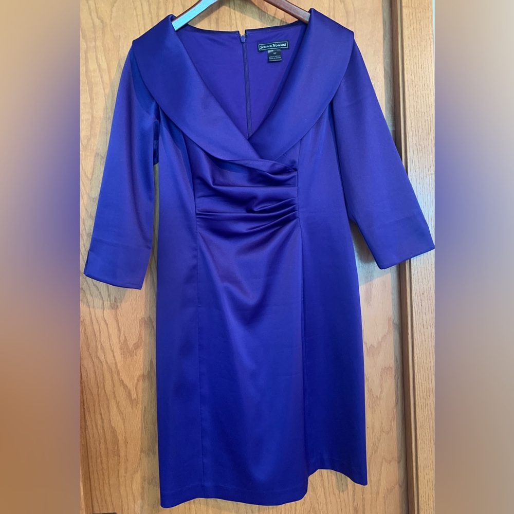 Jessica Howard Purple Long Sleeve Dress